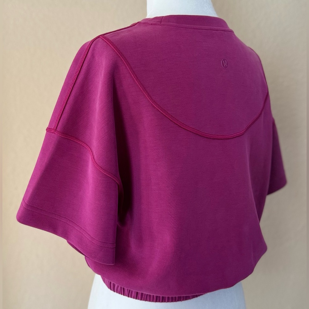 Lululemon Magenta Purple Softstreme Gathered Tee - 6 - Picture 6 of 10
